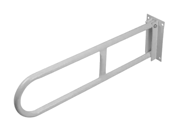 BARRA SEGURIDAD HIERRO 65cm EPOXI BLANCA REBATIBLE